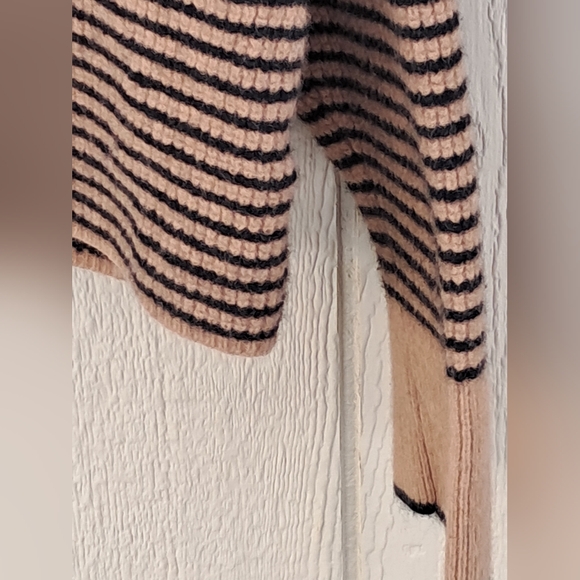 Madewell Stripe 100% Merino Wool Cropped Turtleneck Women's Sweater Size:L - Picture 9 of 15